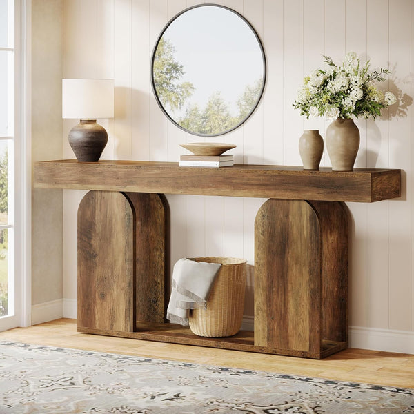 70.9-Inch Extra Long Sofa Console Table with Storage Shelf
