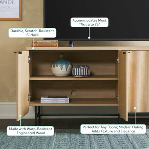 Fluted 4-Door Sideboard Buffet Console, 69 Inch