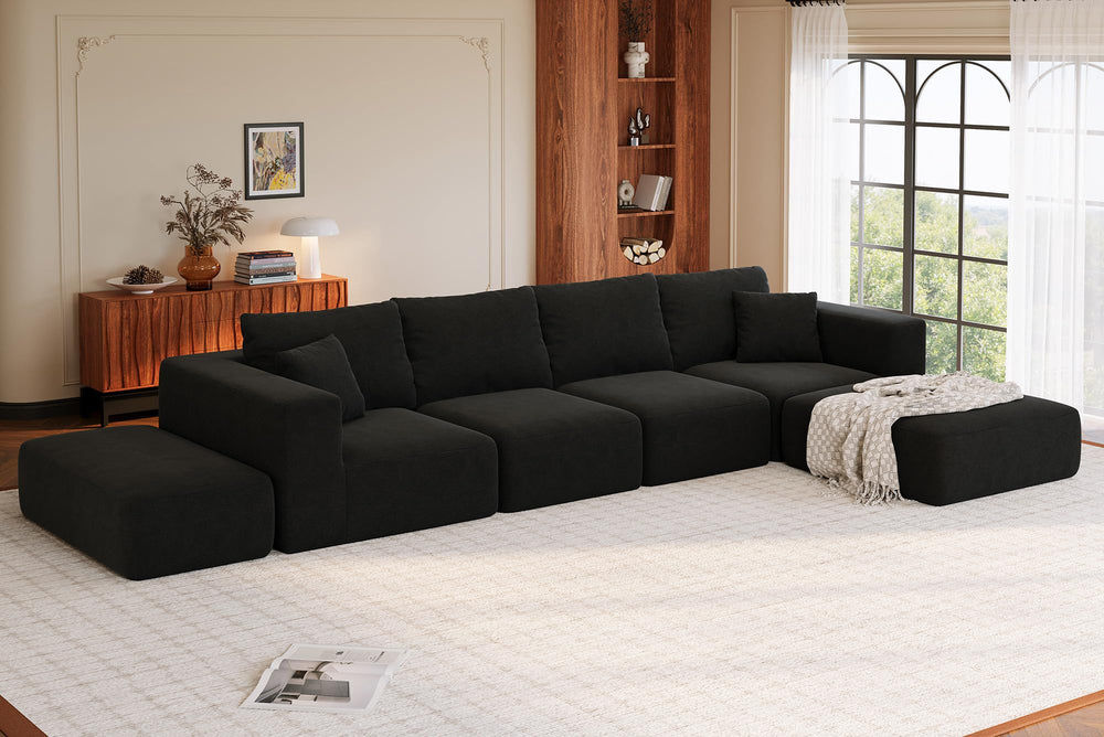 Oversized Modular Sectional Sofa Bed with Extra Deep Seat