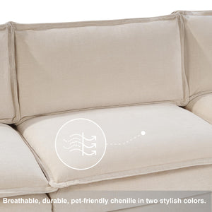 L-Shaped Modular Sectional Sofa with Reversible Ottoman