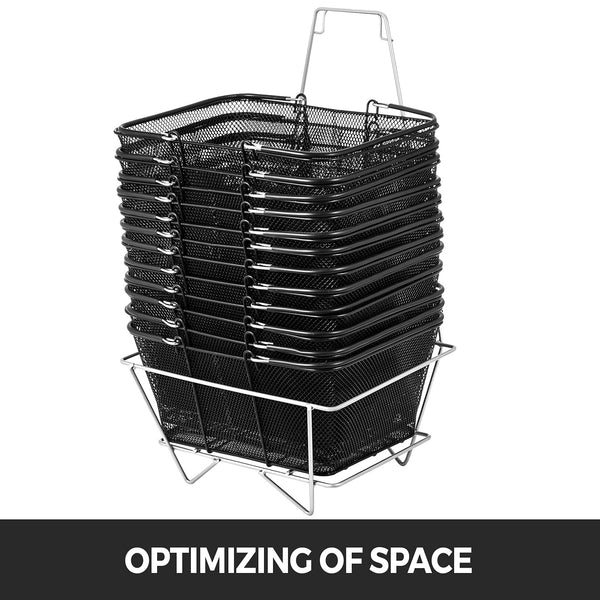 Metal Shopping Baskets with Handles – Set of 12