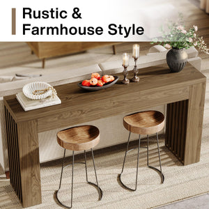 59-Inch Farmhouse Console Sofa Table with Vertical Slat Legs