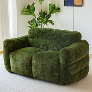 Giant Bean Bag Chair – Fluffy Faux Fur Loveseat Floor Sofa