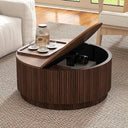 Round Coffee Table with Lift-Top & Flip-Top Storage