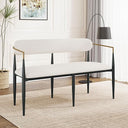 55" Metal Loveseat Settee with Iron Frame & Open Backrest