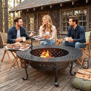 48-Inch Round Outdoor Wood-Burning Fire Pit