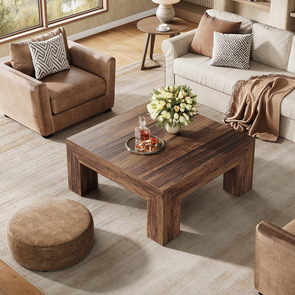 39.4-Inch Square Farmhouse Coffee Table