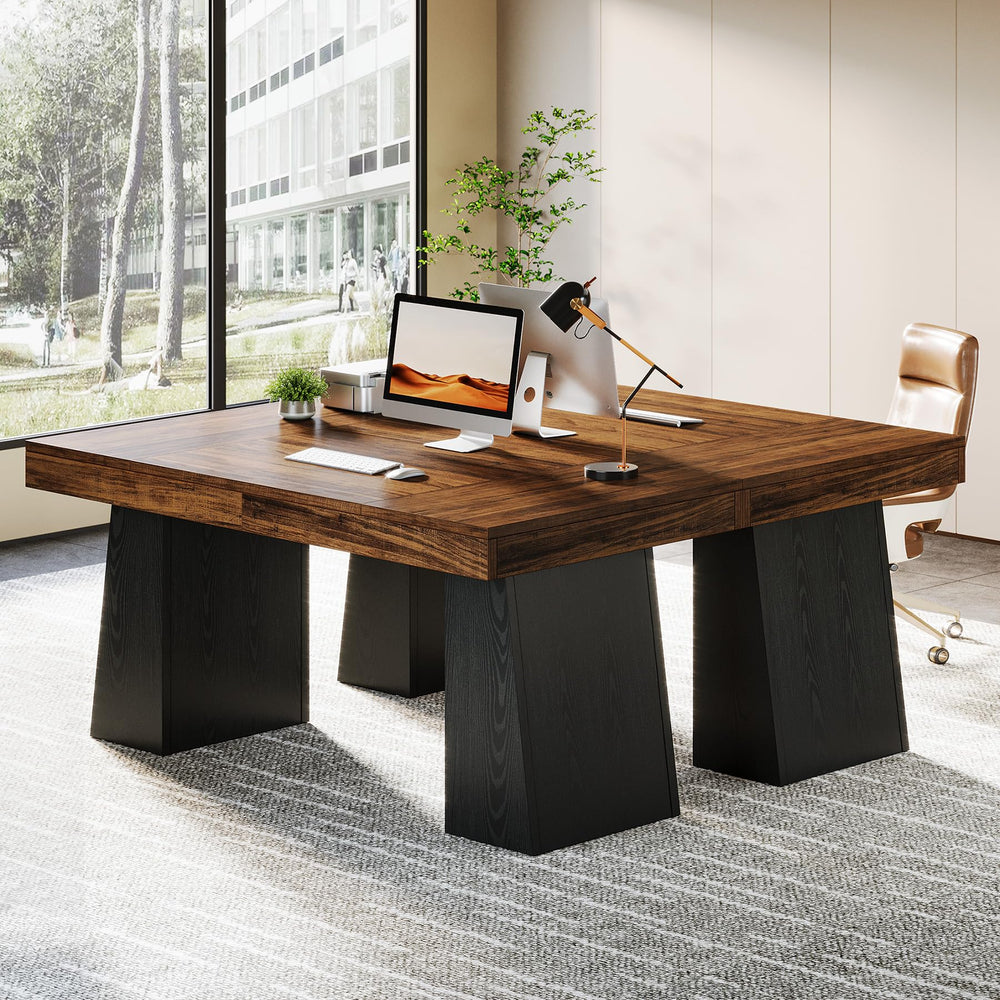 55-Inch Double Pedestal Executive Desk