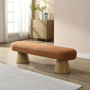 Upholstered Boucle Dining Bench