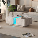 LED Coffee Table with Storage & Sliding Drawers