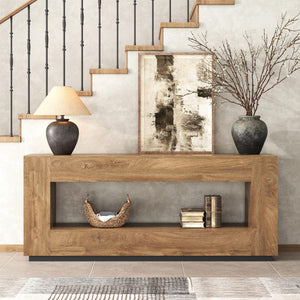 78-Inch Extra Long Console Table with Storage Shelf