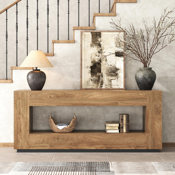 78-Inch Extra Long Console Table with Storage Shelf