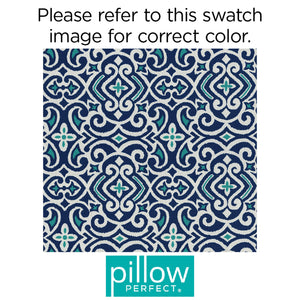 Outdoor Chaise Lounge Cushion with Ties – Damask Pattern, Weather & Fade Resistant
