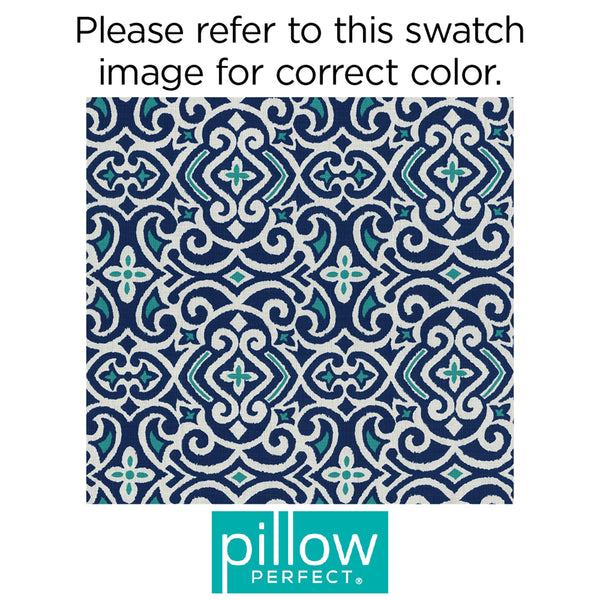 Outdoor Chaise Lounge Cushion with Ties – Damask Pattern, Weather & Fade Resistant