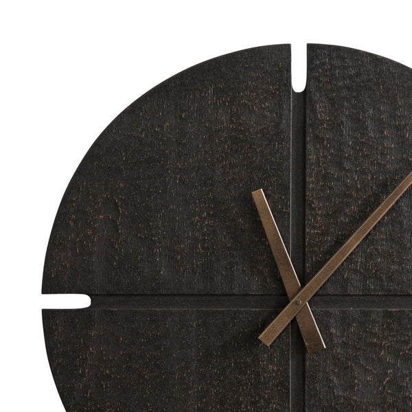 22-Inch Round Wall Clock – Black Analog Numberless Modern Design