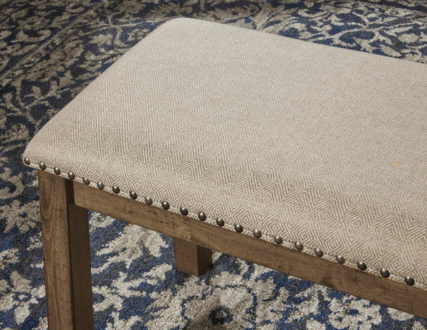 Upholstered Dining Bench with Nailhead Trim