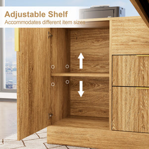 L-Shaped Executive Desk with Drawers, File Cabinet & Power Outlet – Walnut