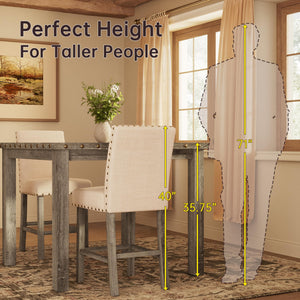 Counter Height Dining Table Set with Bar Stools – Farmhouse Square Kitchen Pub Table & Chairs