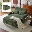 Convertible Sofa Bed with USB Ports & Cup Holders