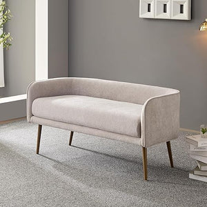 Upholstered Bedroom Bench with Metal Frame
