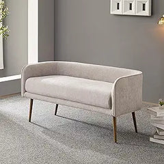 Bedroom Bench with Low Back & Metal Frame