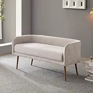 Bedroom Bench with Low Back & Metal Frame