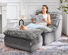 Floor Sofa Couch with Ottoman & Footrest