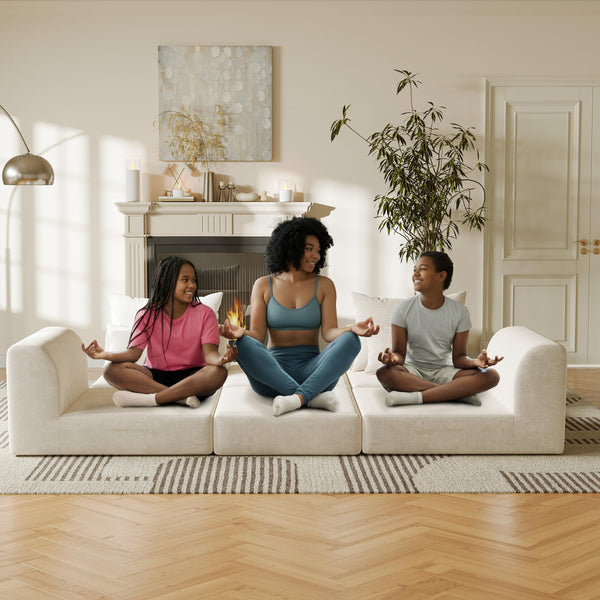 Modular Sectional Sofa with Ottoman & L-Shape Configuration