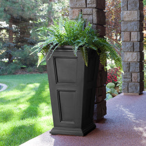 Tall Self-Watering Planter — 34" Polyethylene, UV & Weather Resistant, Indoor & Outdoor