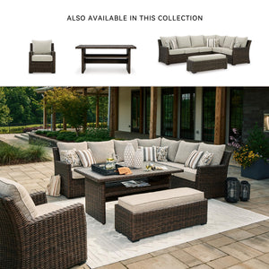 Outdoor Sectional Sofa Set with Bench – Resin Wicker & Aluminum