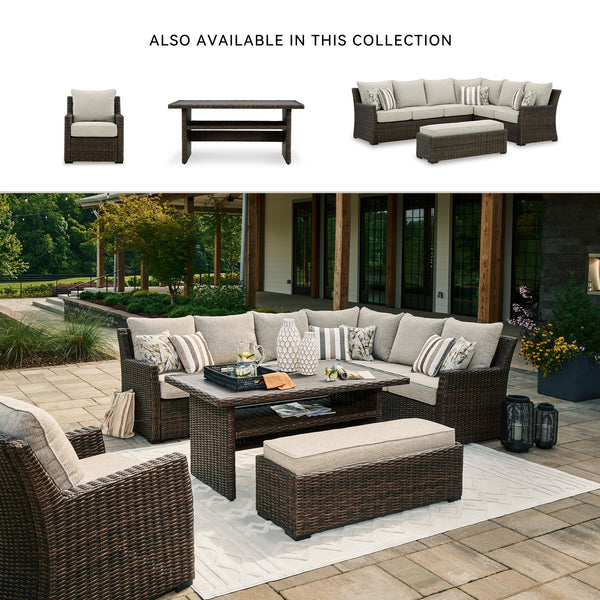 Outdoor Sectional Sofa Set with Bench – Resin Wicker & Aluminum