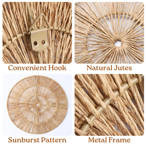 Jute Wall Hanging Basket Plates Set – Boho Woven Wall Decor
