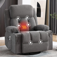 Heated Massage Swivel Rocker Recliner Chair
