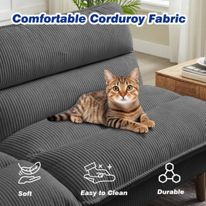 Convertible Futon Sofa Bed with Adjustable Backrest