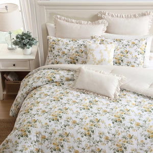 Floral Comforter Set with Shams & Decorative Pillows