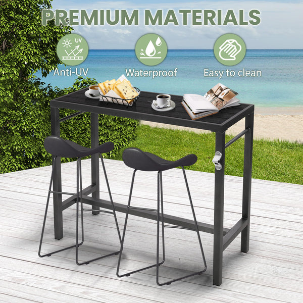 Outdoor Bar Table – Counter Height Pub Table with Bottle Opener