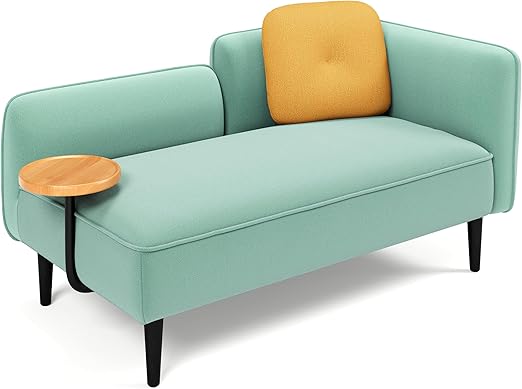 57" 2-Seater Loveseat Sofa with Storage and Removable Tray