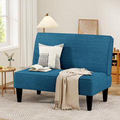 2-Seater Loveseat Sofa with Wooden Legs