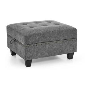 U-Shape Modular Sectional Sofa with Ottoman – Grey Chenille