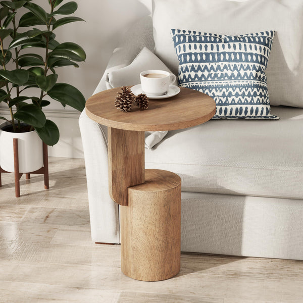 Round Geometric End Table