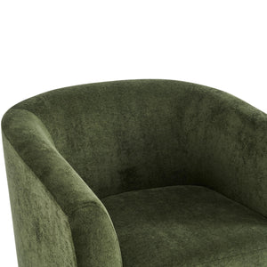 Velvet Swivel Barrel Accent Chair with Wood Frame
