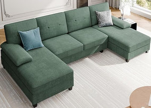 U-Shaped Sectional Sofa with Double Chaise – 4-Seat Living Room Couch