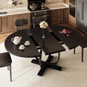 Extendable Round Dining Table for 4–6 | MDF Top & Metal X-Base