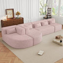 4-Piece Modular Sectional Sofa with 2 Chaise Lounges & 5 Pillows – Boucle