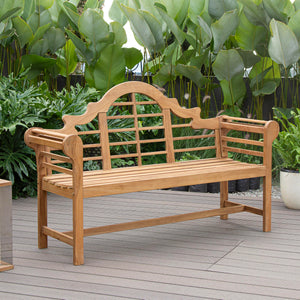 5-Foot Teak Wood Outdoor Bench – Lutyens Style