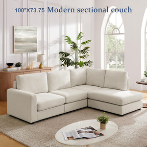 L-Shaped Sectional Sofa with Reversible Chaise