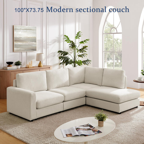 L-Shaped Sectional Sofa with Reversible Chaise