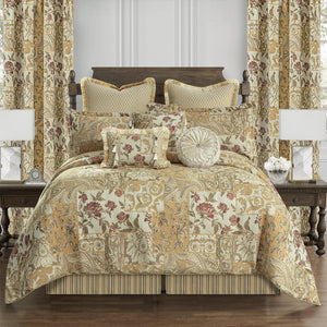 Floral Jacquard Comforter Set — 9-Piece King, Yellow