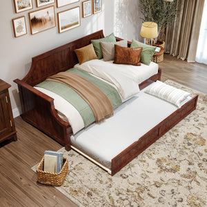 Twin Wood Daybed with Trundle