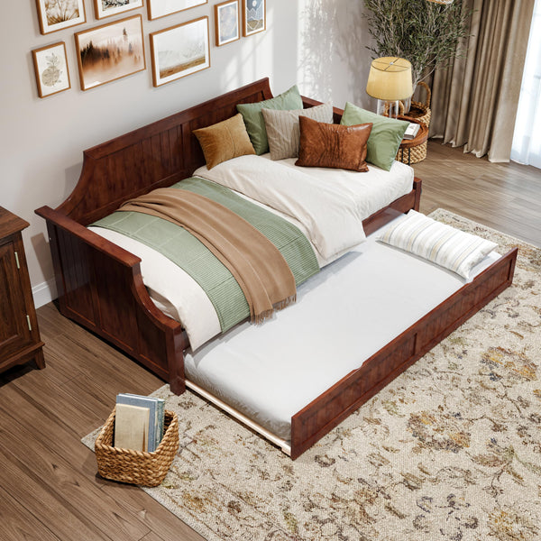 Twin Wood Daybed with Trundle
